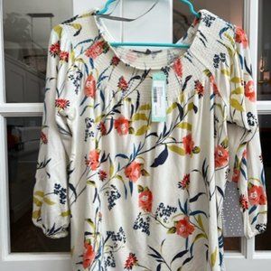 NWT | Daniel Rainn Mura Smock Detail Knit Top | Size Small